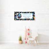 Outer Space Kittens Kat Astronaut Kinderen Verjaar Spandoek (Insitu)