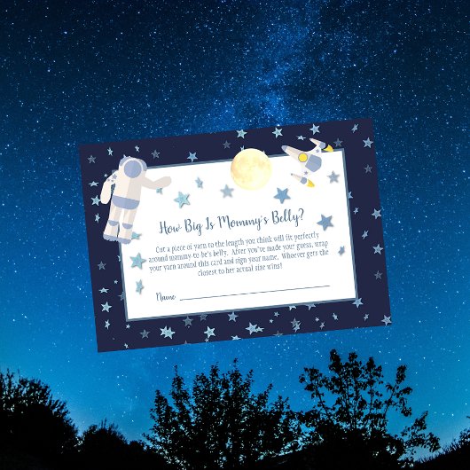 Outer Space Mama's Belly Size Douche Spel | Wit Informatiekaartje