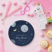 Outer Space Modern Baby shower Papieren Bordje (Feest)