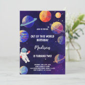 Outer Space Party Theme voor kinderen Kaart (Staand voorkant)