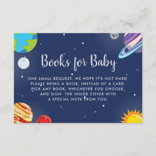 Outer Space Planet Galaxy Baby shower Boek Verzoek Informatiekaartje
