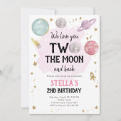 Outer Space Planet Girl Uitnodiging voor tweede ve (Voorkant)