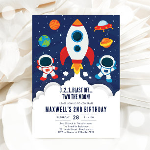 Outer Space Planeten Astronaut Jongen Verjaardag Kaart