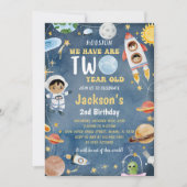 Outer Space Planets 2e verjaardagsfeest Kaart (Voorkant)