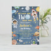 Outer Space Planets 2e verjaardagsfeest Kaart (Staand voorkant)