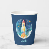 Outer Space Planets Eerste Verjaardag Papieren Bekers (Voorkant)