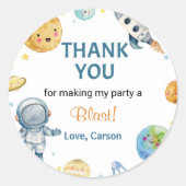 Outer Space Planets Jongensfeestje Stickers (Voorkant)