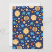 Outer Space Planets Kinder 1e verjaardagsfeestje G Kaart (Achterkant)