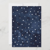 Outer Space Planets Navy Blue Boy Baby Shower  Kaart (Achterkant)
