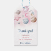 Outer Space Planets Raket Ship Dank u Cadeaulabel (Achterkant)