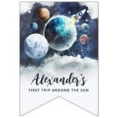 Outer Space Planets & Raketschip Verjaardagsfeest Vlaggetjes (Tweede vlag)