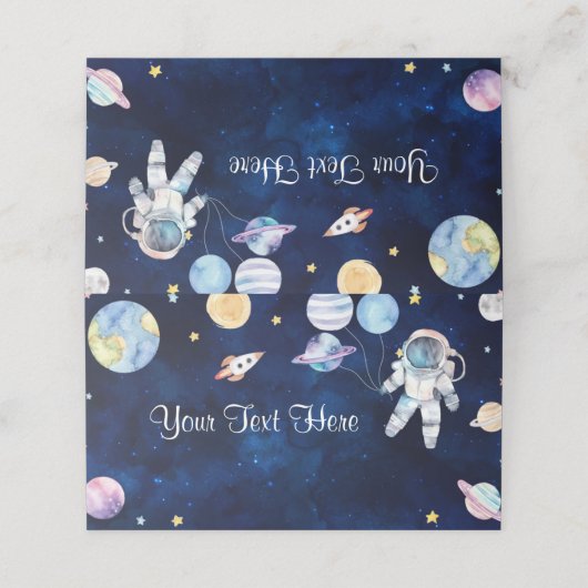 Outer Space Planets Verjaardag Plaats Kaart (Buitenkant ongevouwen)