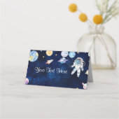 Outer Space Planets Verjaardag Plaats Kaart (Voorkant)