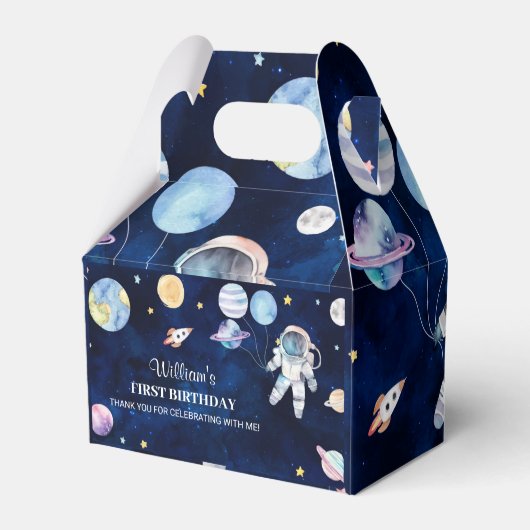 Outer Space Planets Verjaardagsfeestje Favor Box Bedankdoosjes (Achterkant)