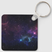 Outer Space Rocket Galaxy Gepersonaliseerde Sleute Sleutelhanger (Achterkant)