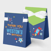 Outer Space Rocket Navy & Green Gift Favoriete Box Bedankdoosjes