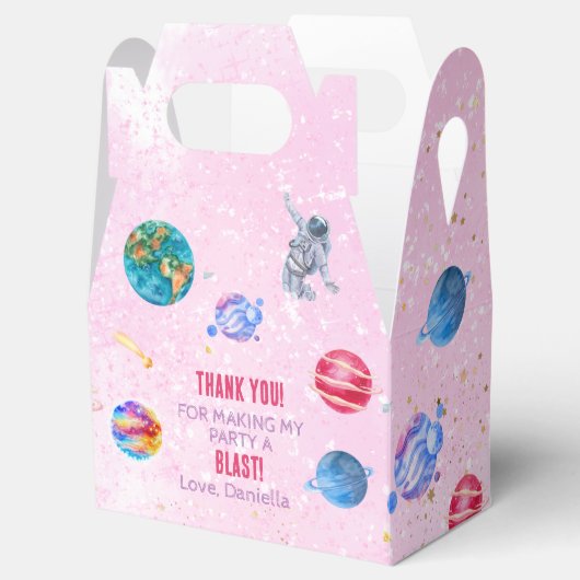 Outer Space Rocket Planets blauwe jongen Verjaarda Bedankdoosjes (Geopend)