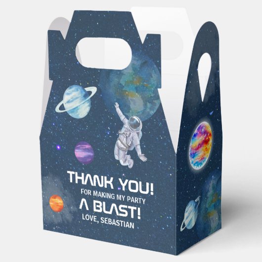Outer Space Schattige Custom Boys Verjaardagsfeest Bedankdoosjes (Geopend)