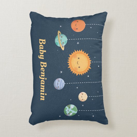 Outer Space Sun en Planets Galaxy Baby Nursery Accent Kussen (Voorkant(Verticaal))
