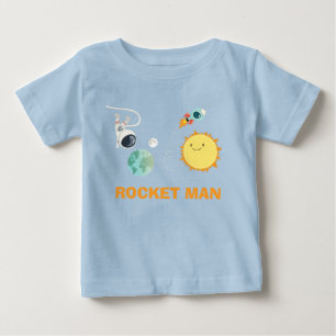 Outer Space Verjaardag T-shirt Rocket Astronaut
