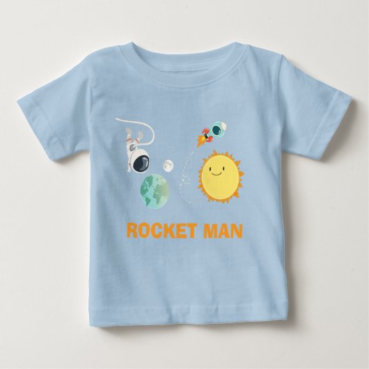 Outer Space Verjaardag T-shirt Rocket Astronaut (Voorkant)