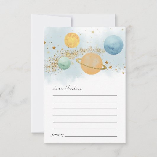 Outer Space Verjaardag Tijd Capsule Kaart (Voorkant)