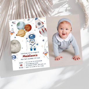 Outer Space Verjaardagsfeest 3e reis rond de zon Kaart