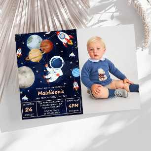 Outer Space Verjaardagsfeest 3e reis rond de zon Kaart