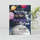 Outer Space verjaardagsfeest astronaut Galaxy Moon Kaart (Staand voorkant)