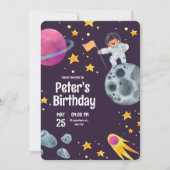 Outer Space Verjaardagsfeestje Buiten Deze Wereld Kaart (Voorkant)