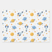 outer space Wrapping Paper Flat Sheet Set of 3 (Voorkant)