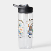 Outerspace Planets Blauw Eerste Verjaardag Waterfles (Rechts)