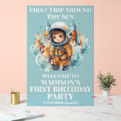 Outerspace Planets Blue Boy Eerste verjaardag Welk Acryl Bord (Huwelijk)