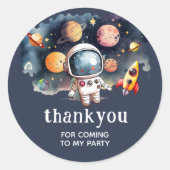 Outerspace Planets Blue Dank u Sticker (Voorkant)
