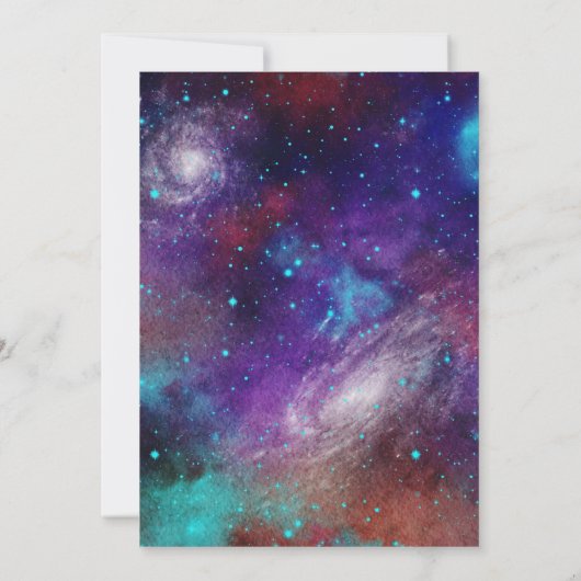 OuterSpace Verjaardagsfeest Astronaut Galaxy Plane Kaart (Achterkant)