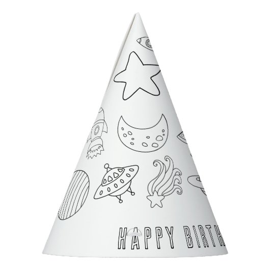 Outerspace Verjaardagsfeestje Pet Feesthoedjes (Links)