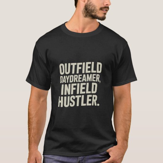 Outfield Daydreamer Infield Hustler Wavy Text T-shirt (Voorkant)
