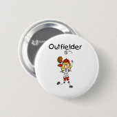 Outfielder-Girl Ronde Button 5,7 Cm (Voorkant /achterkant)