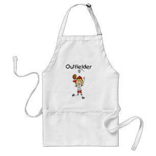Outfielder-Meisjes honkbal T-shirts en cadeaus Standaard Schort