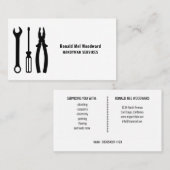 Outil Handyman Services Carte de visite (Devant / Derrière)