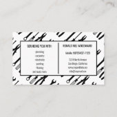 Outil simple Carte de visite Handyman Services (Dos)