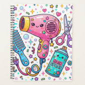 Outils de coiffeur dans un style d'art Kawaii mign (Devant)