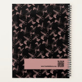 Outils de coiffeur promotionnels Motif rose noir (Dos)