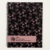 Outils de coiffeur promotionnels Motif rose noir (Devant)