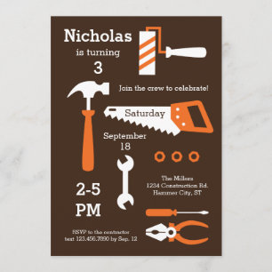 Outils de construction Invitation d'anniversaire