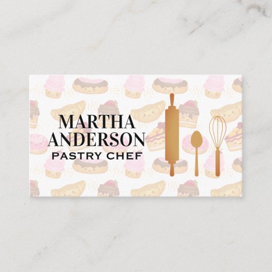 Outils de cuisine | Carte de visite pâtisseries mi (Devant)