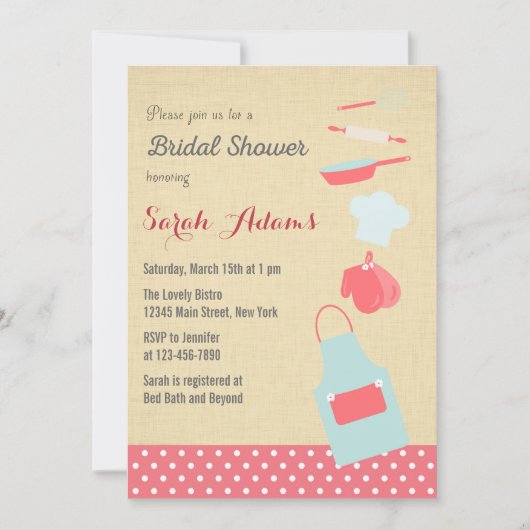 Outils de cuisine Invitation de douche nuptiale (Devant)