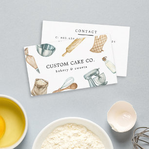 Outils de cuisson à l'aquarelle Carte de visite