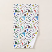 Outils de dessin amusant Motif d'illustration maté (Serviette à main)