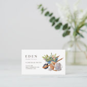 Outils de jardinage Carte de visite aquarelle (Debout devant)